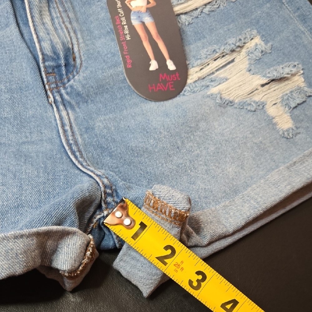 Simple Society Light Blue Distressed Jean Shorts - Picture 12 of 12